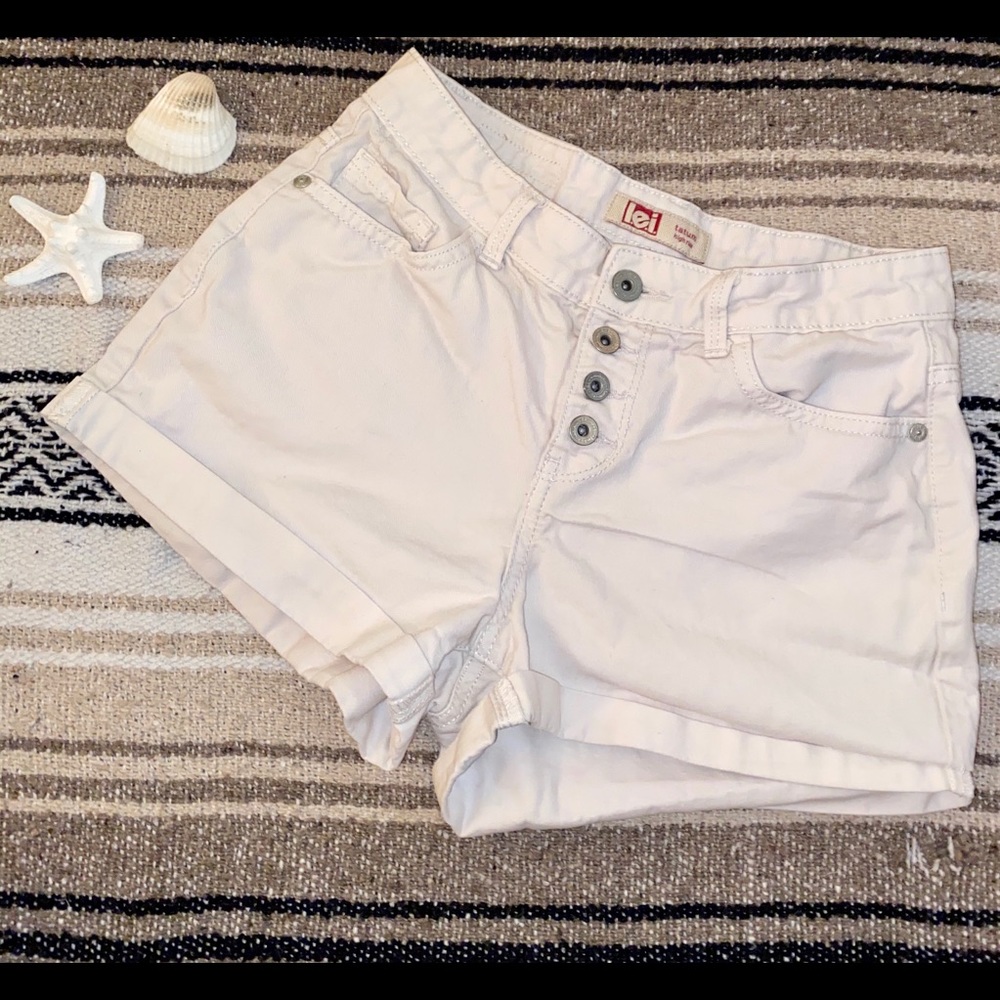 White Mom Jean Shorts